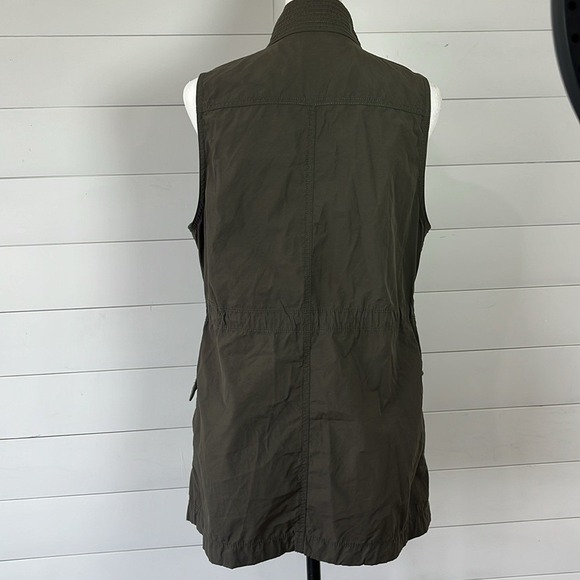 Rare Eileen Fisher Tech Utility Nylon Olive Green Vest Jacket Women's Medium - Picture 10 of 16